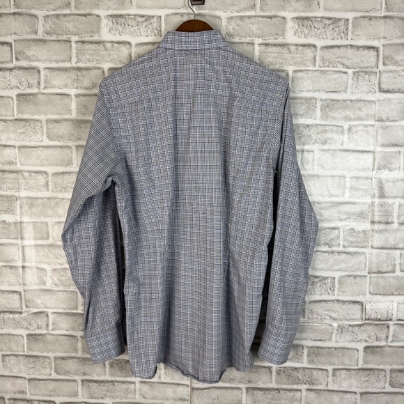 ETON Contemporary Light Blue & Gray Plaid Button Up Dress Shirt Mens 15.5 MEDIUM - Picture 3 of 8